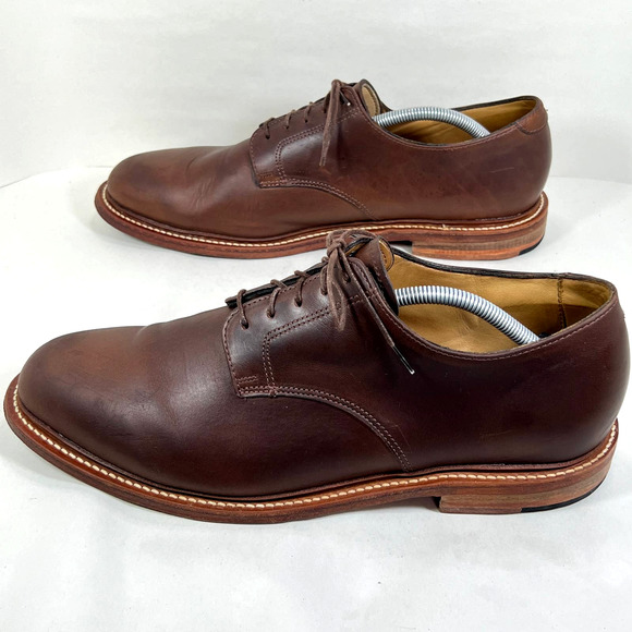 Classic Brown Leather Derby Shoes - Picture 7 of 11